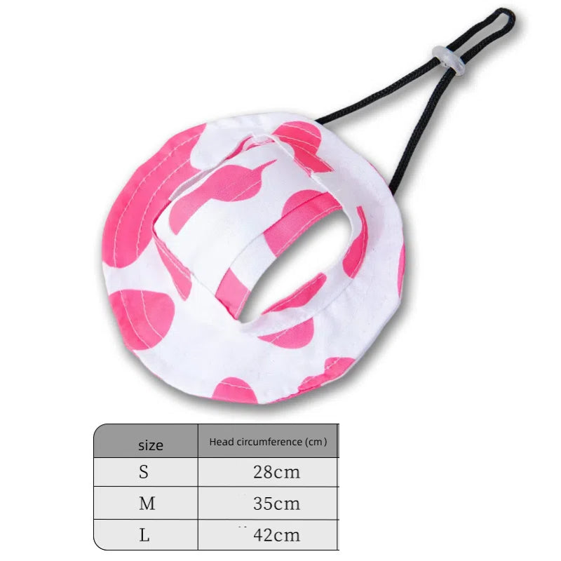 Pet hat cute pet dog exposed ears anti shedding adjustable basin hat small dog