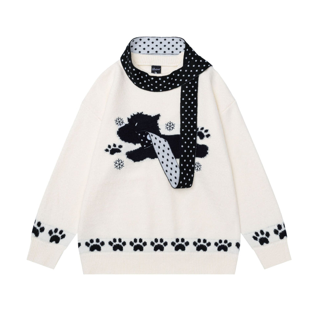 Scarf Running Dog Sweater