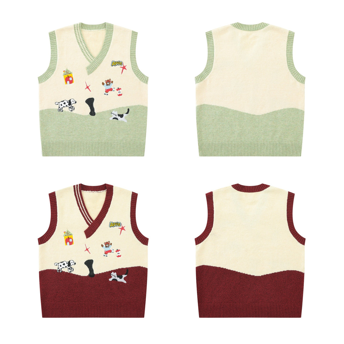 Color blocked edging sweater vest