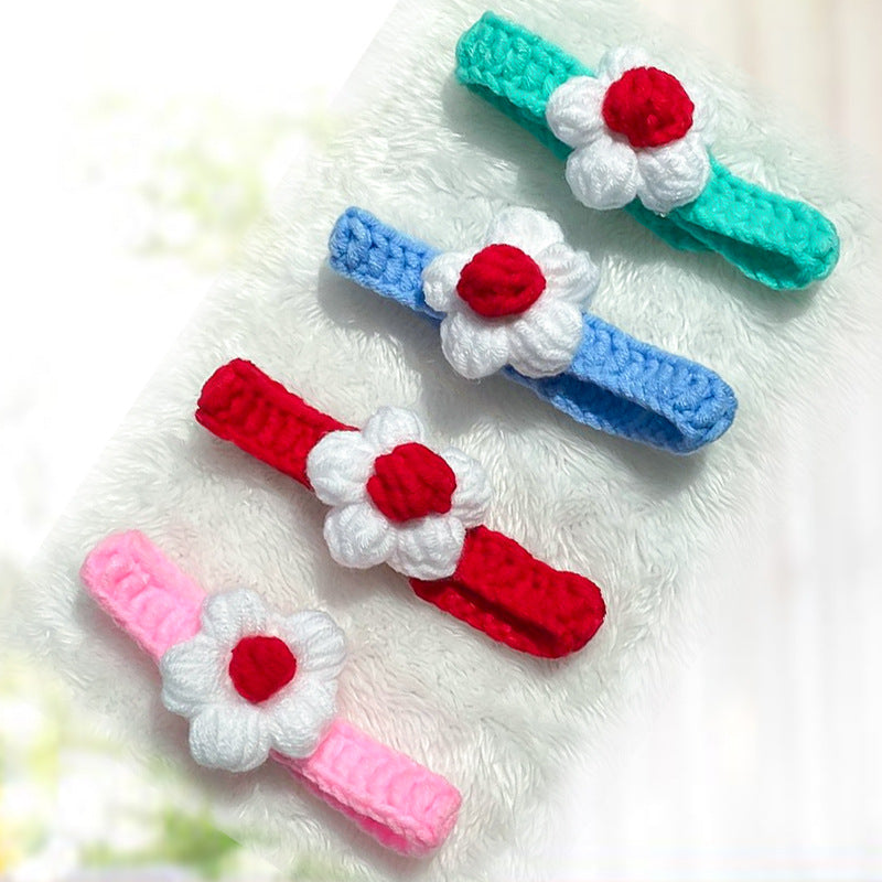 Pet Wool Knitted Collar Cat Dog Cute Collar Knitted Necklace Silent Adjustable British Short Dog