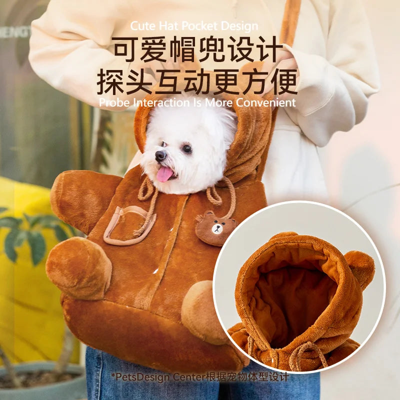 New Dog Bag Cat Bag Autumn And Winter Warm And Windproof Cute Crossbody Bag Cat Backpack Pet Supplies Decor