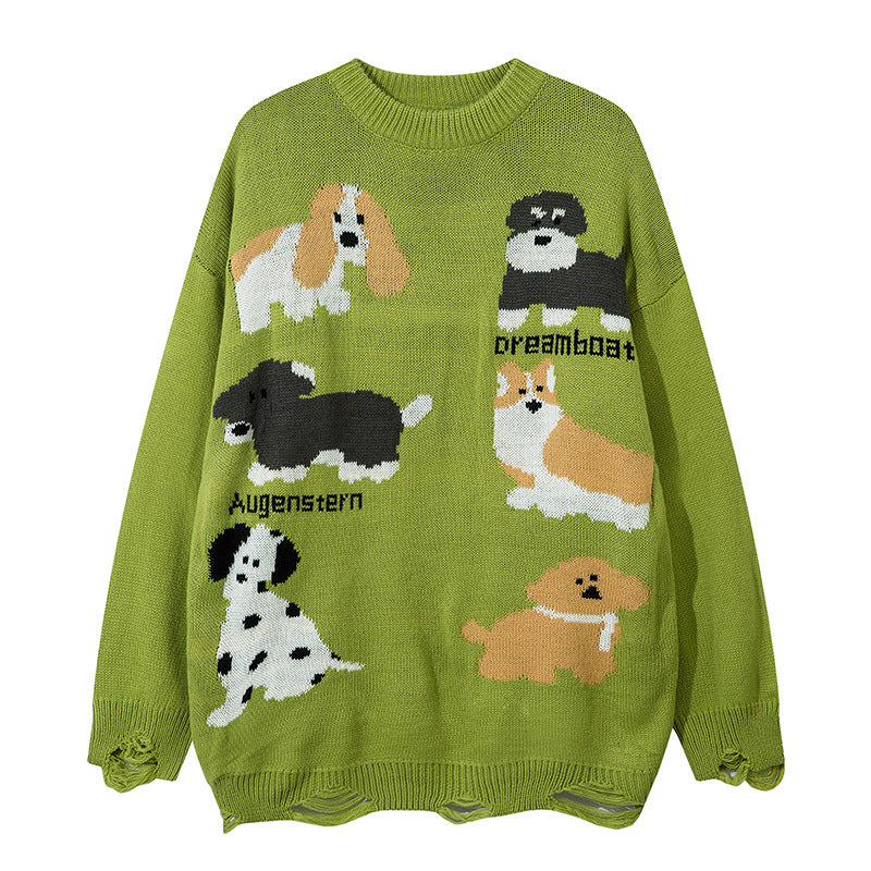 Different dog jacquard sweaters