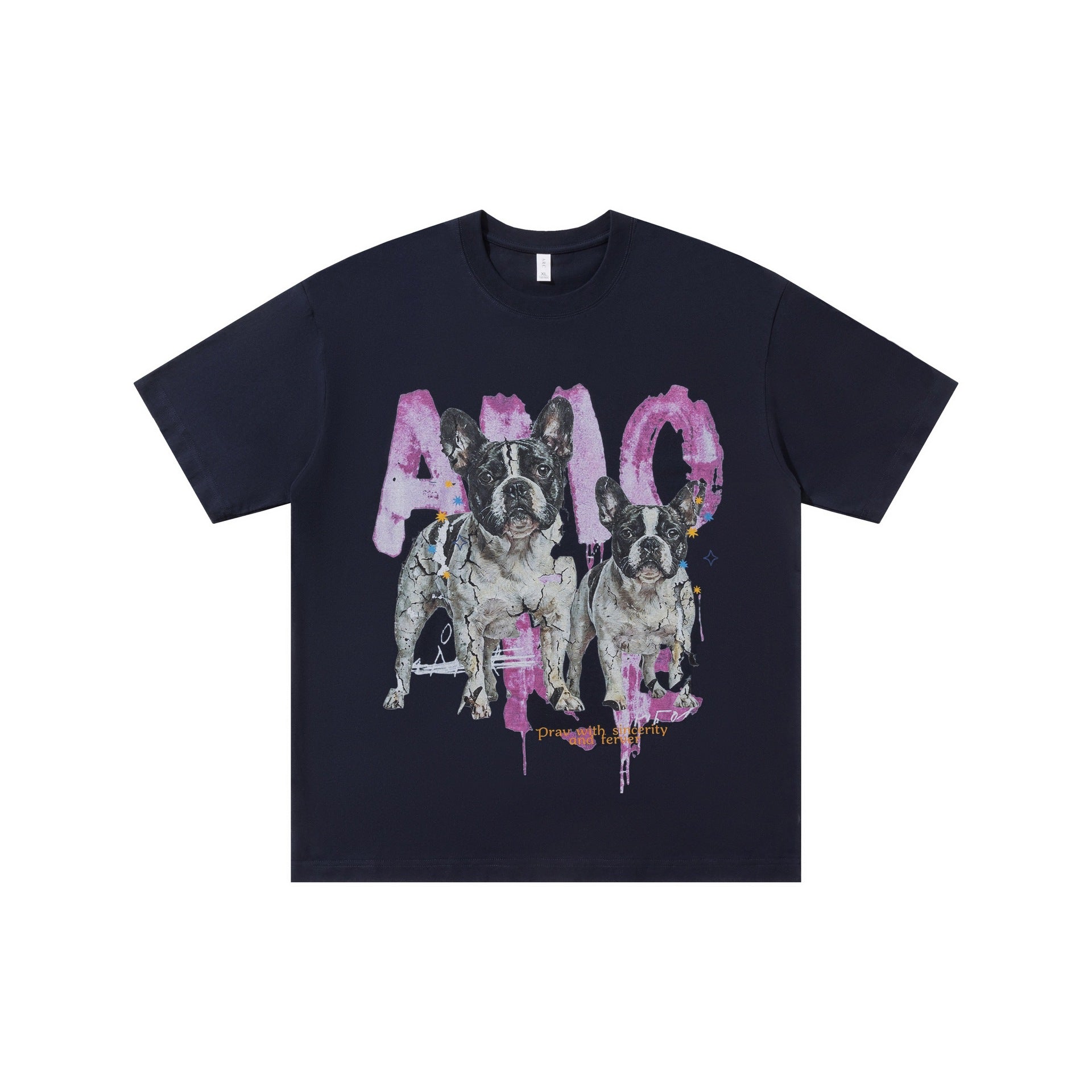 French Dog Printed Short Sleeve