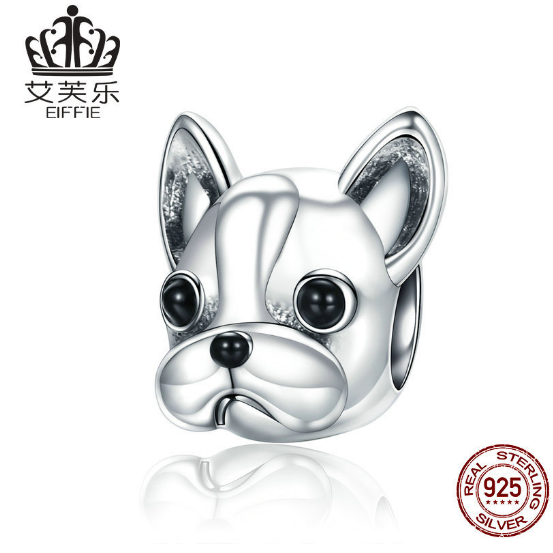 EIFFIE Animal Series Cute Dog S925 Sterling Silver Beads French Bulldog Beads Accessories YSCC315