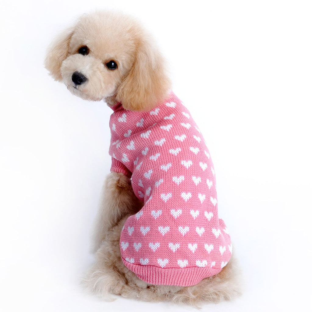 Autumn And Winter New High Quality Pet Sweater Cute Heart Pattern Dog Clothes Pet Supplies