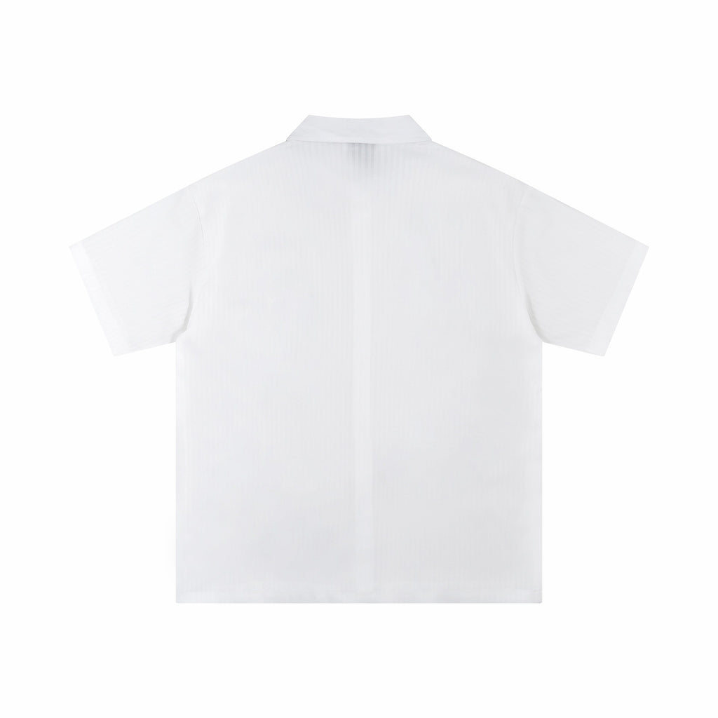 Posture dog print short sleeved shirt