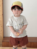 Cute Cartoon Dog Summer Outfit for Boys Two-Piece Lightweight
