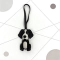 Cute Border Collie Dog Keychain Pendant Leather Car Bag Accessory Hanging Ornament Keyring