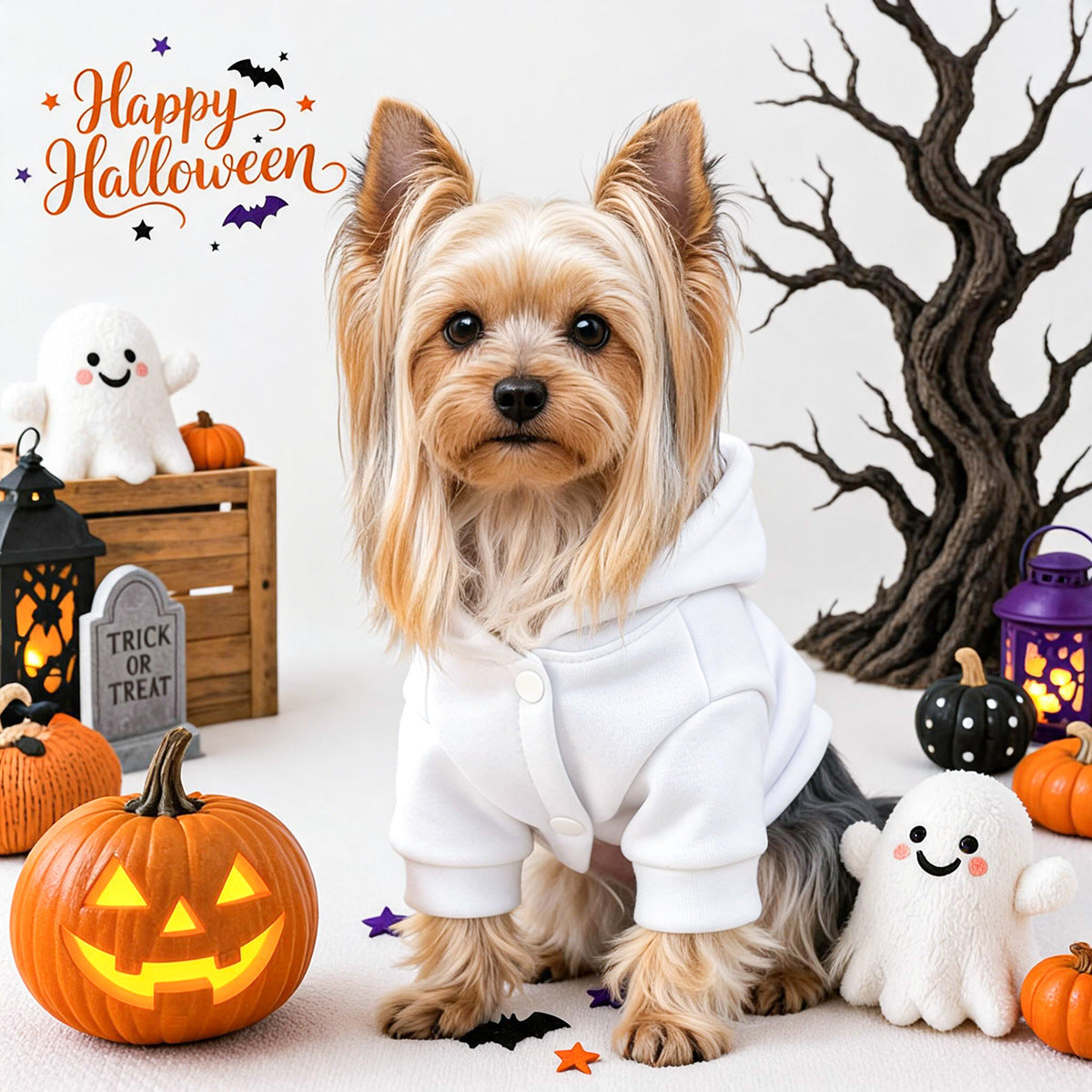 PETCIRCLE Pet Dog Cat Clothes Cute Halloween Festival Embroidered Letter Hoodie