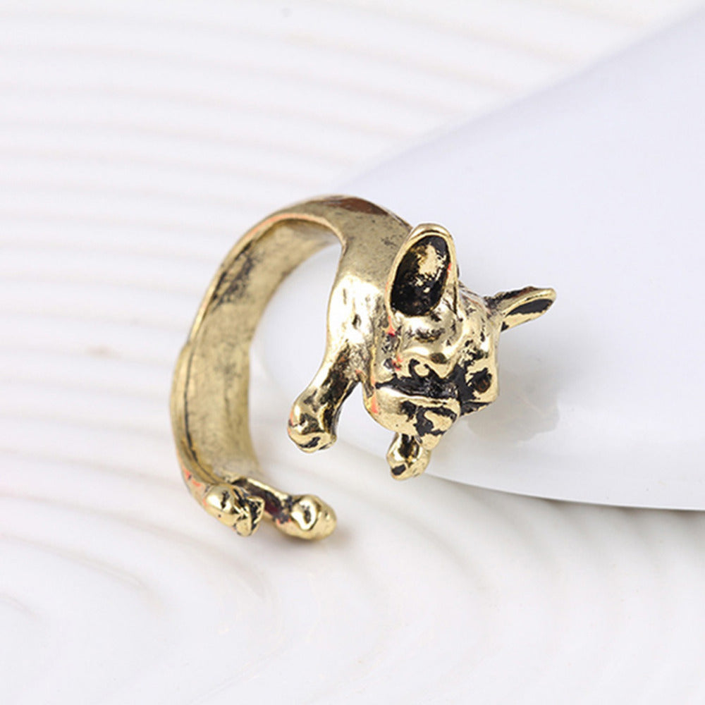 Pet Dog Hug Opening Ring Fine Jewelry 1 Pcs Love Women Ring Men Pet Dog Opening Ring Vintage Animal Ring Cute Gift