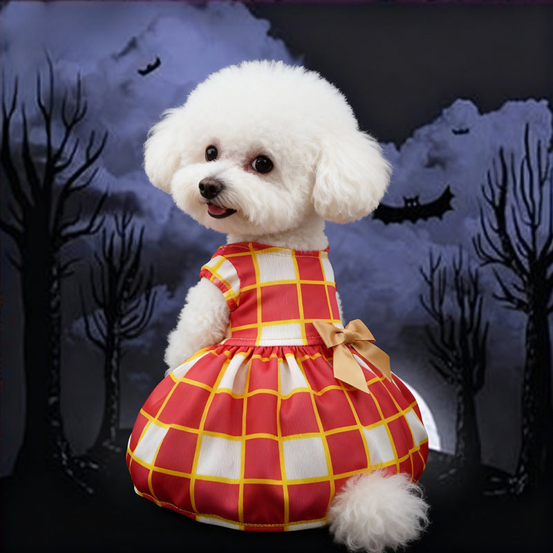 Pet Clothes Halloween Factory Drop Shipping Dress for Small Dogs, Cute Clown Wizard Printed Design
