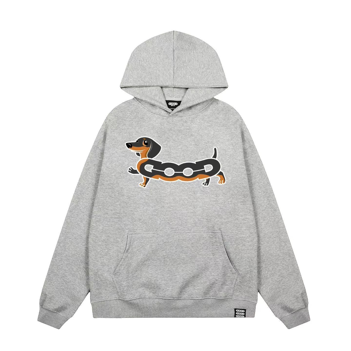 Stylish Hoodie with Dog Print, Unisex Loose Fit