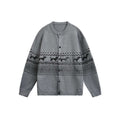 vintage Fair Isle dog knit cardigan sweater men