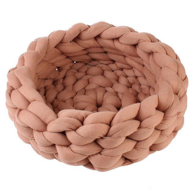 Braided Dog Bed Warming Dog House Soft Pet Nest Kennel Dog Baskets Indoor Sleeping Bag Cat Cage Puppy Cave Bed Sofa Plus Size