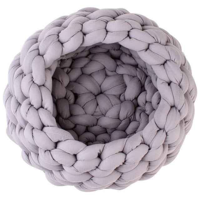 Braided Dog Bed Warming Dog House Soft Pet Nest Kennel Dog Baskets Indoor Sleeping Bag Cat Cage Puppy Cave Bed Sofa Plus Size