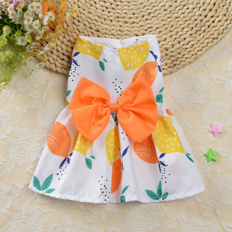Small Dog Floral Princess Skirt Cat Spring Teddy New Pet Cute Dog Skirt Summer Thin