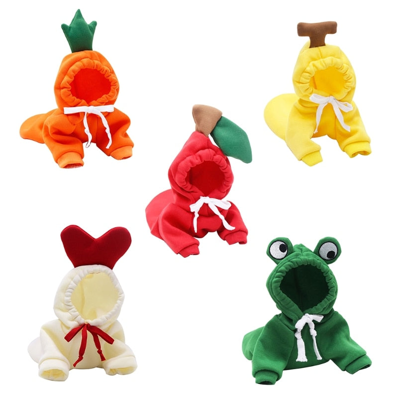 Dog Winter Warm Clothes Cute Plush Coat Hoodies for bulldog Pet Costume Jacket