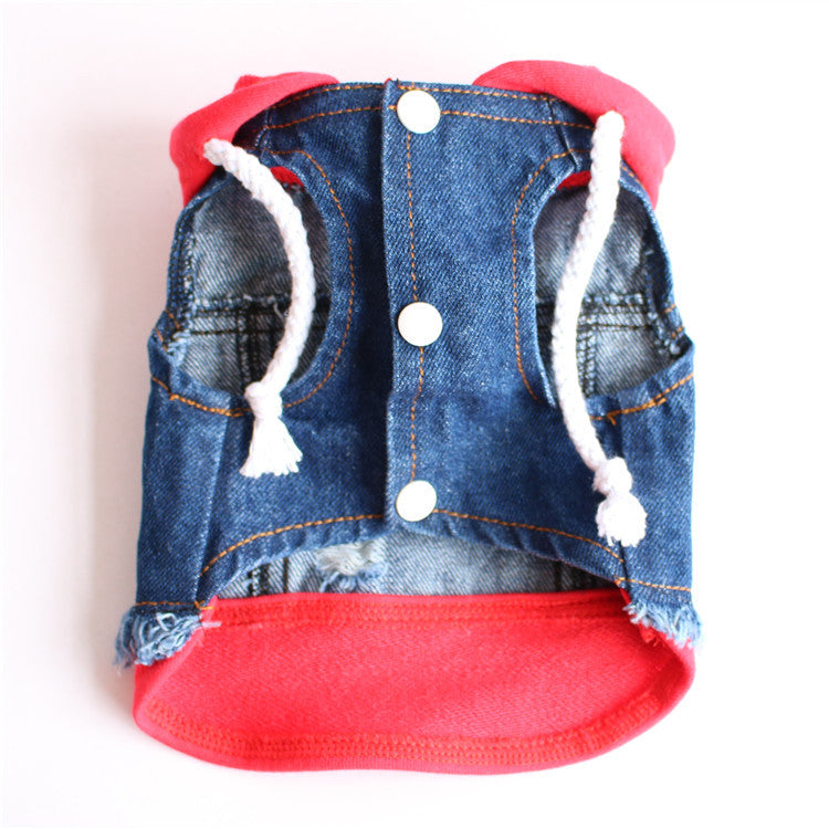Dog ripped denim vest
