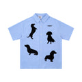 Posture dog print short sleeved shirt