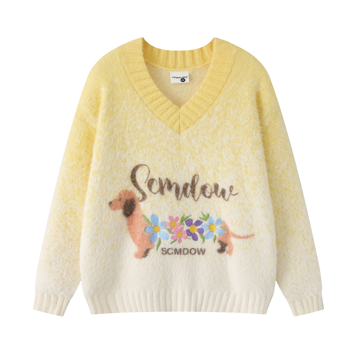 Little dog flower embroidered sweater