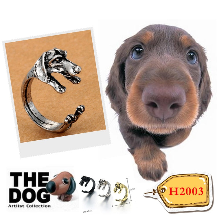 Cute Handmade Pug Dog Rings for Women Summer Jewelry Anillos Mujer Antique Brzone/Silver Plated Black 3colors for choose