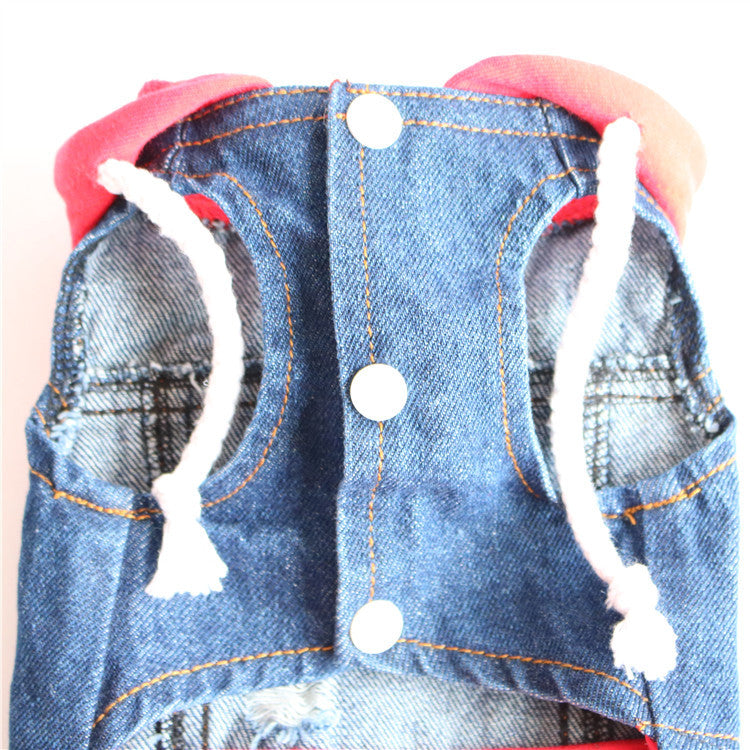 Dog ripped denim vest