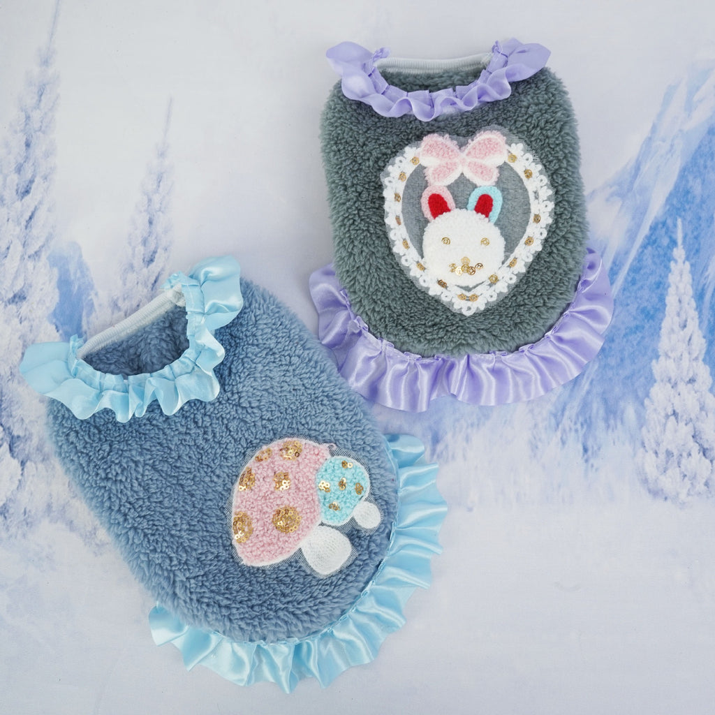 Flannel tea cup dog small milk dog cat pet clothing vest cartoon princess cute cartoon