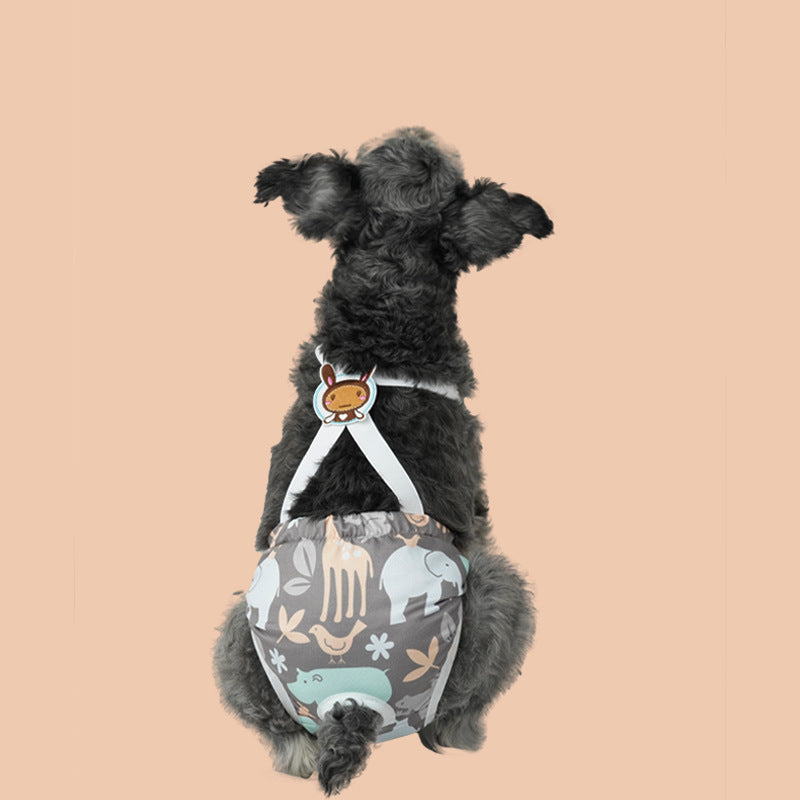 Cute Cartoon Suspender Physiological Pants Dog Safety Pant Female Dog Menstrual Pant Anti-Pet Dog