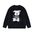 Plush cute dog jacquard sweater