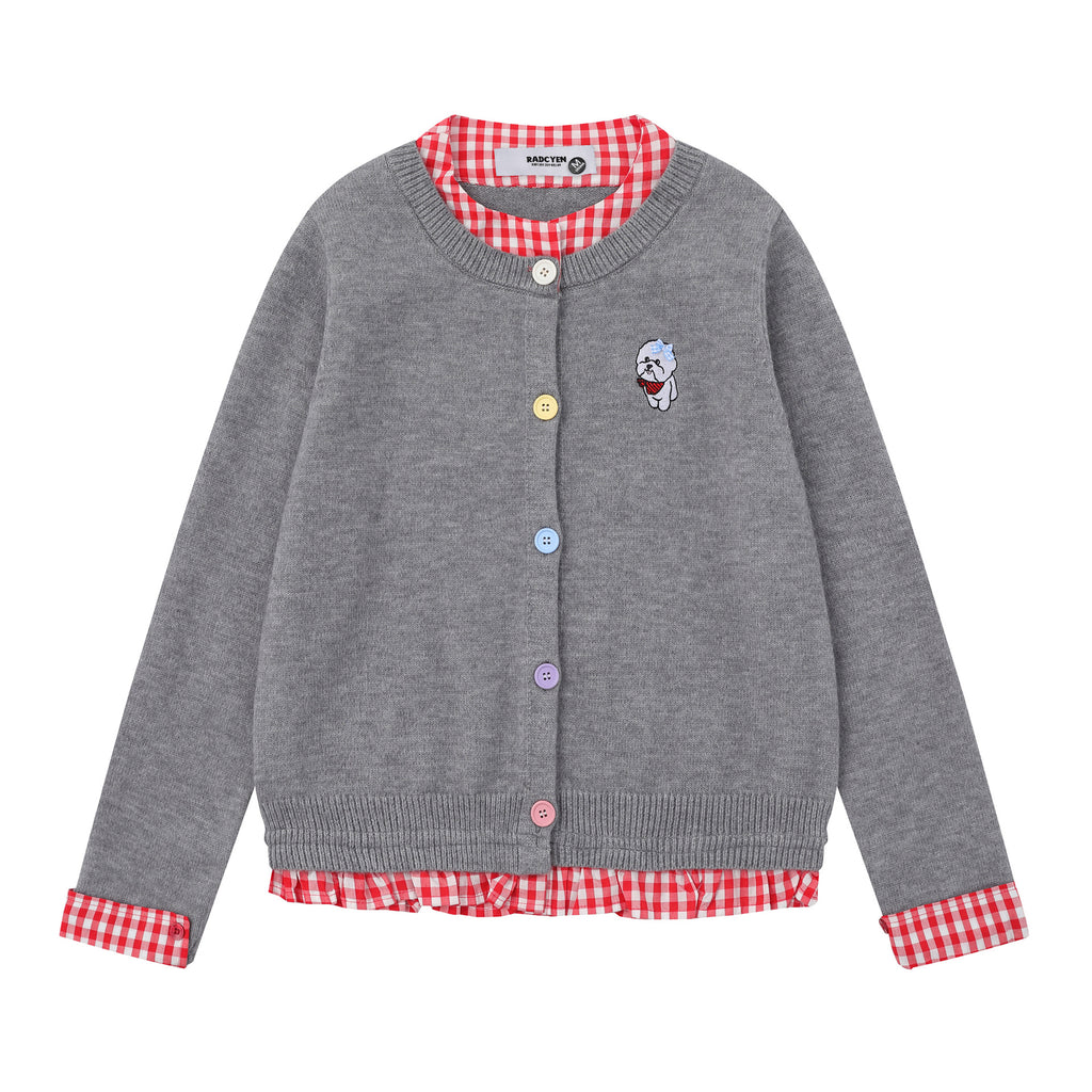Little dog embroidered cardigan jacket