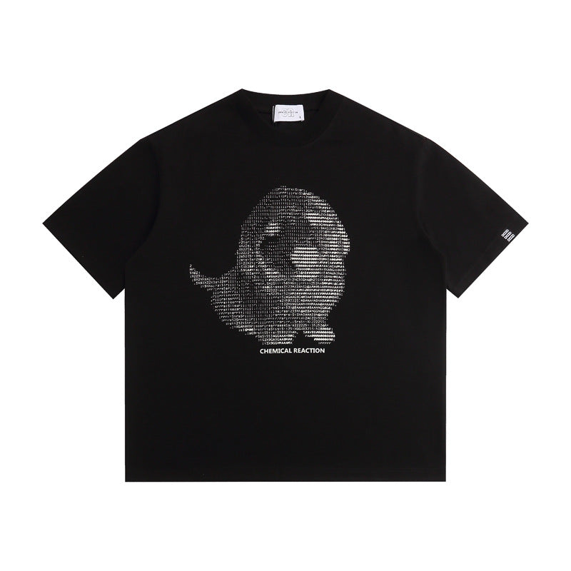 Dog print loose men's and women's short sleeves