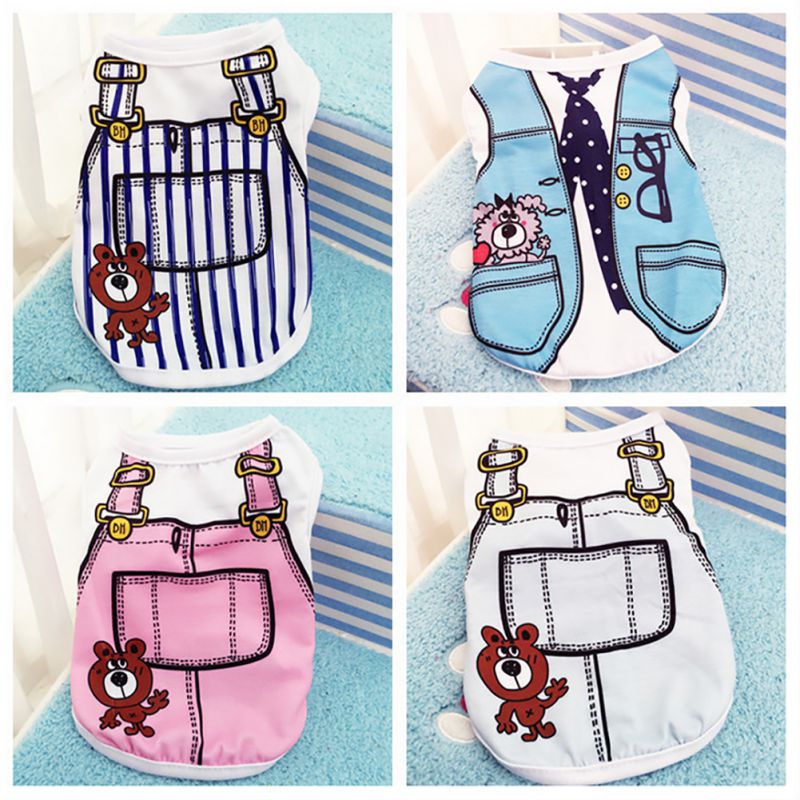 Newest Cute Unisex Pet Summer Clothes High Quality 4 Colors Puppy Dog Cat Vest T Shirt Coat Apparel
