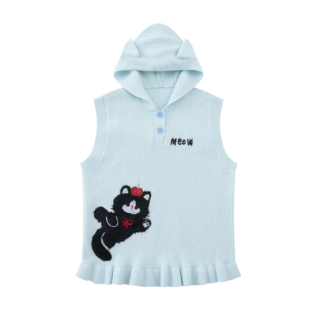 Soft cat ear sweater vest