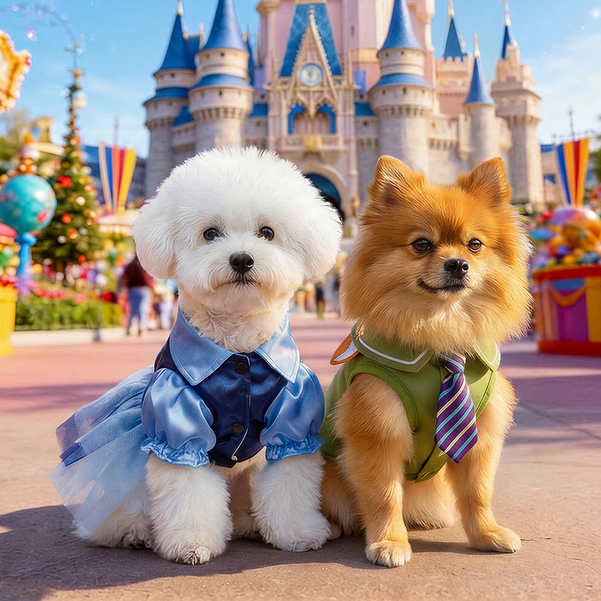 Pet Clothes Dog Clothes Cute Cat Clothing Spring Summer New Style Cute Rabbit Officer Puffy Tulle Dress Teddy