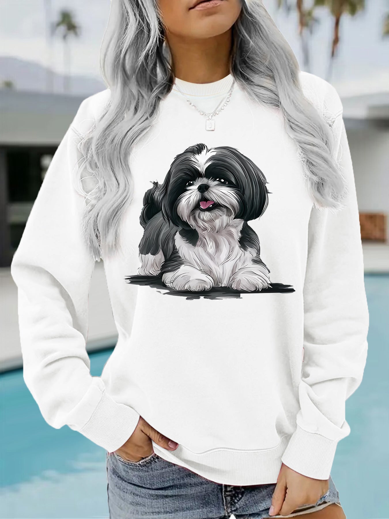 Xishi Dog Printed Hoodie