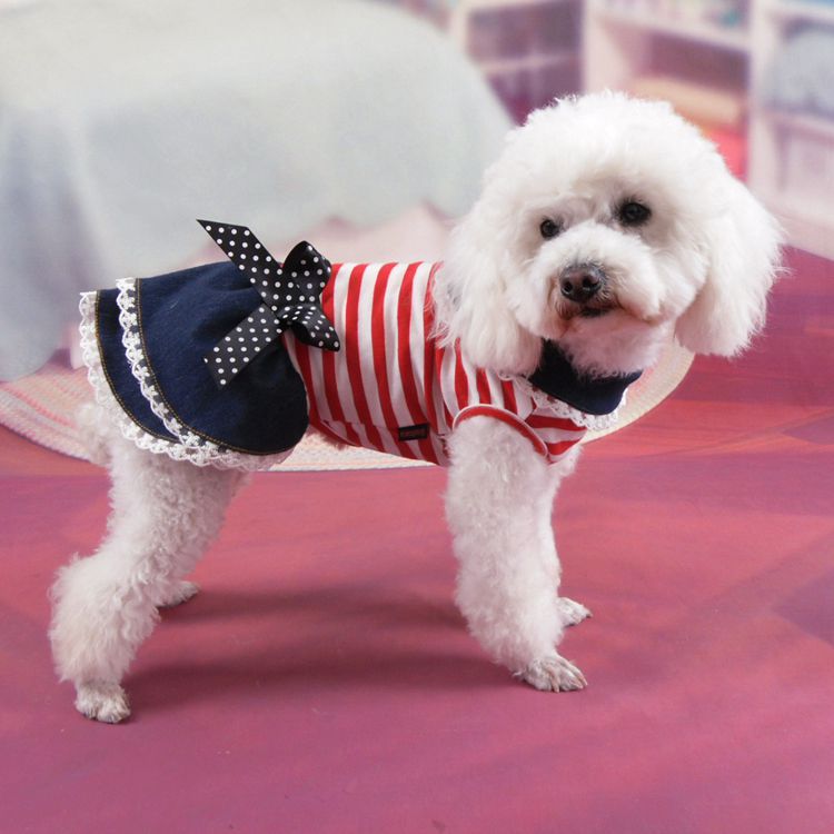 Dog Clothes Summer Thin Denim Skirts Pet Skirts Princess Style Spring Summer Dog Clothes Bow Skirts