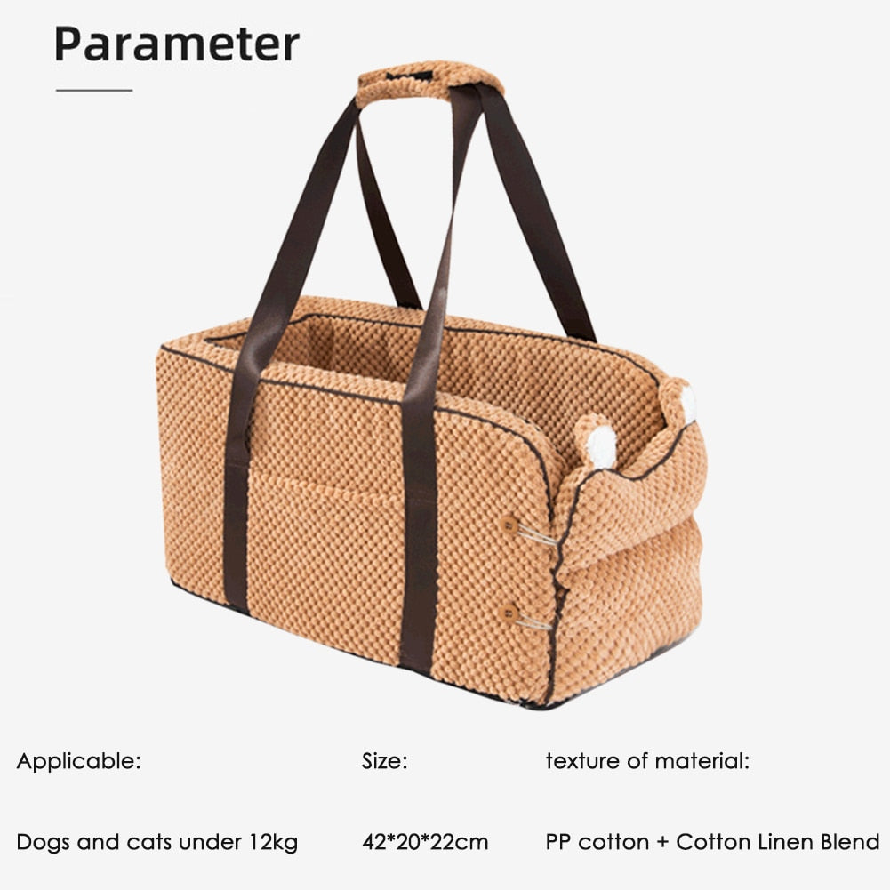 Puppy Cat Bed Car Console Pet Litter Portable Car Handrail Dog Cat Mat Travel Bed Safety Pet Seat