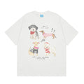Dog print loose short sleeved T-shirt