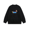 Imitation mink fur sausage dog towel embroidered round neck pullover sweater knitted sweater