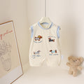 Cute Summer Baby Sleeveless Wide Shoulder Romper with Dog Diary Design for Boys and Girls