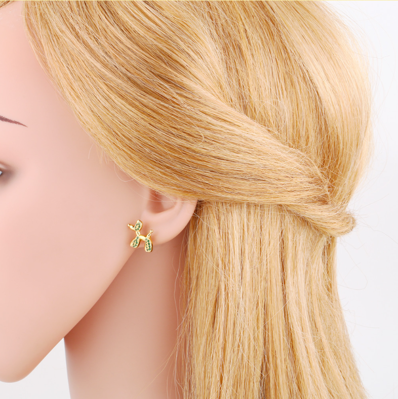 Cute Balloon Dog Ear Stud Female Simple Sweet Cartoon Puppy Earrings