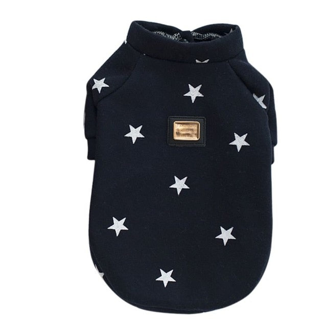 Warm Pet Dogs Hoodies Pentagram Five Stars Pattern Puppy Clothes Cute Autumn and Winter Dog Accessories