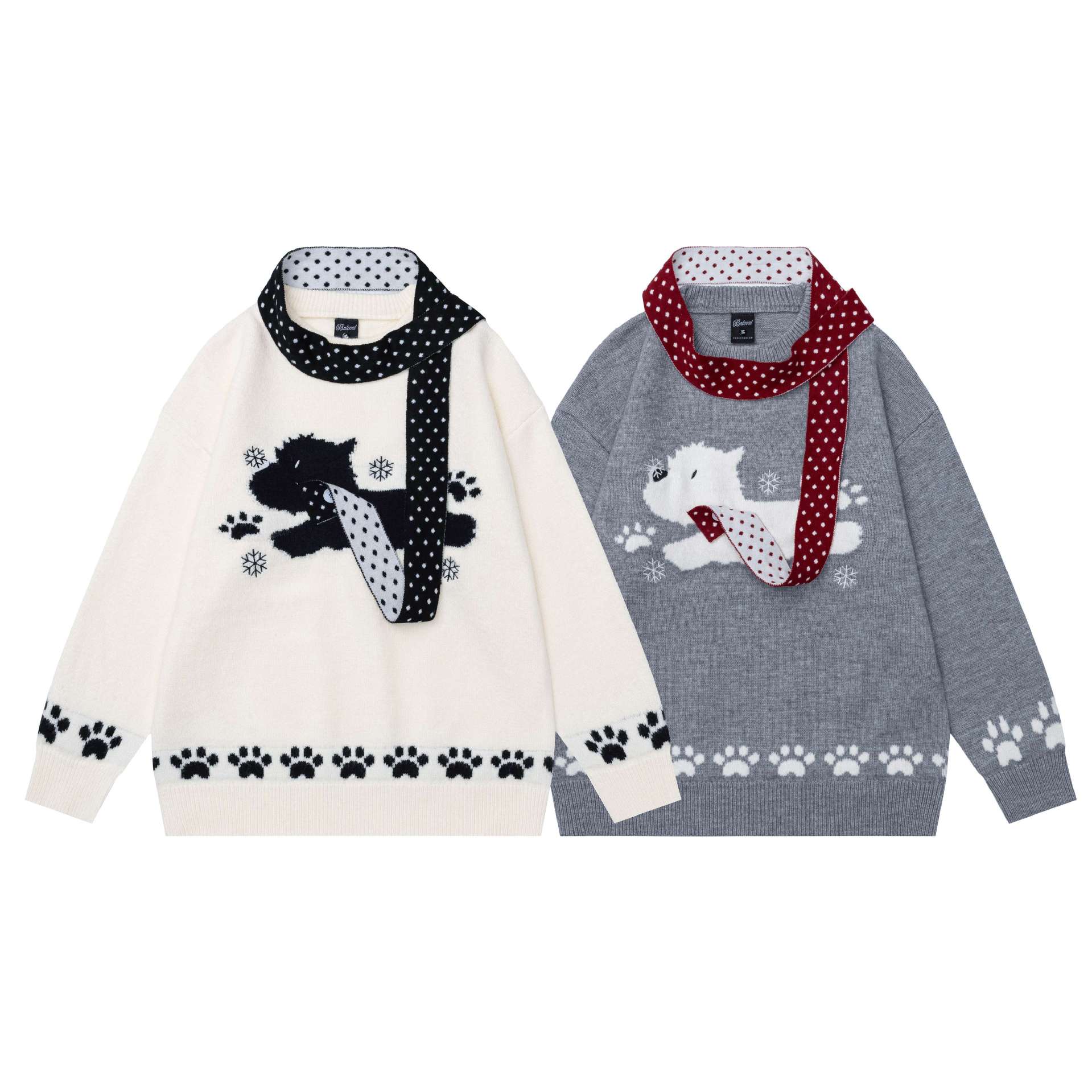 Scarf Running Dog Sweater