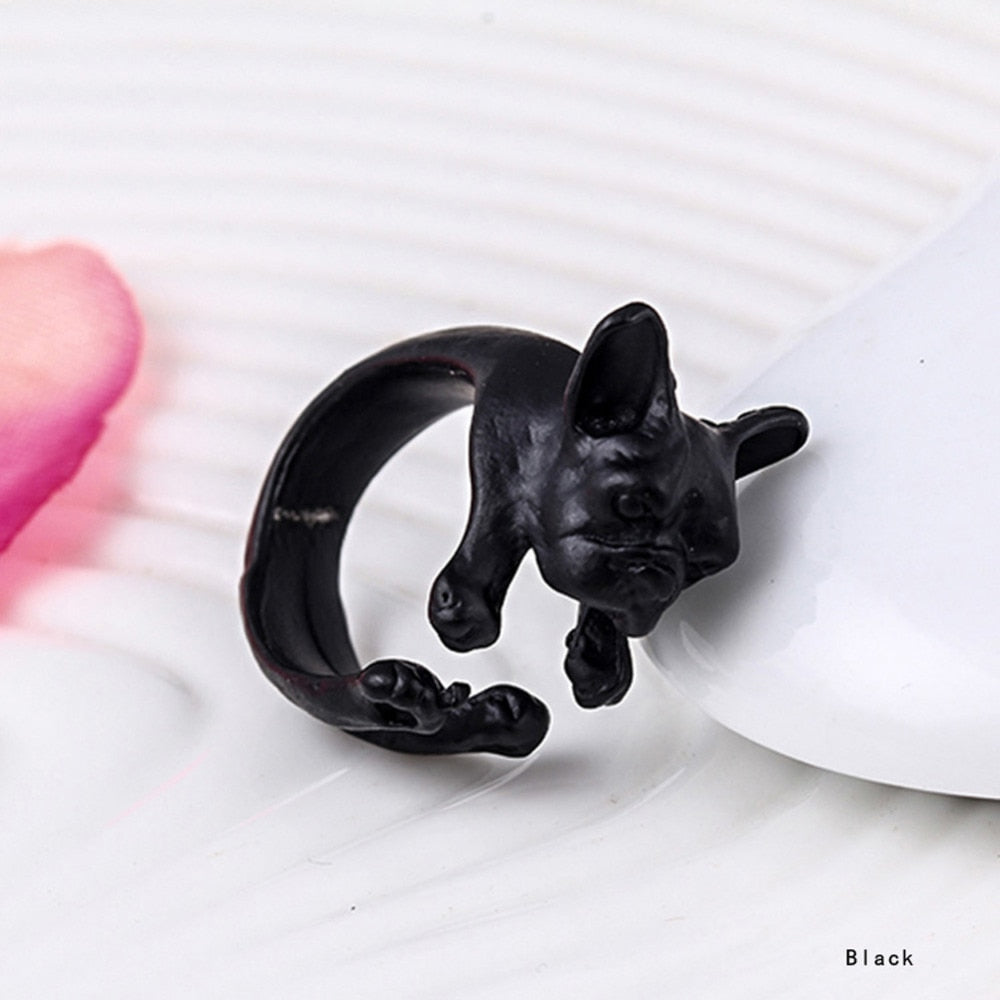 Pet Dog Hug Opening Ring Fine Jewelry 1 Pcs Love Women Ring Men Pet Dog Opening Ring Vintage Animal Ring Cute Gift