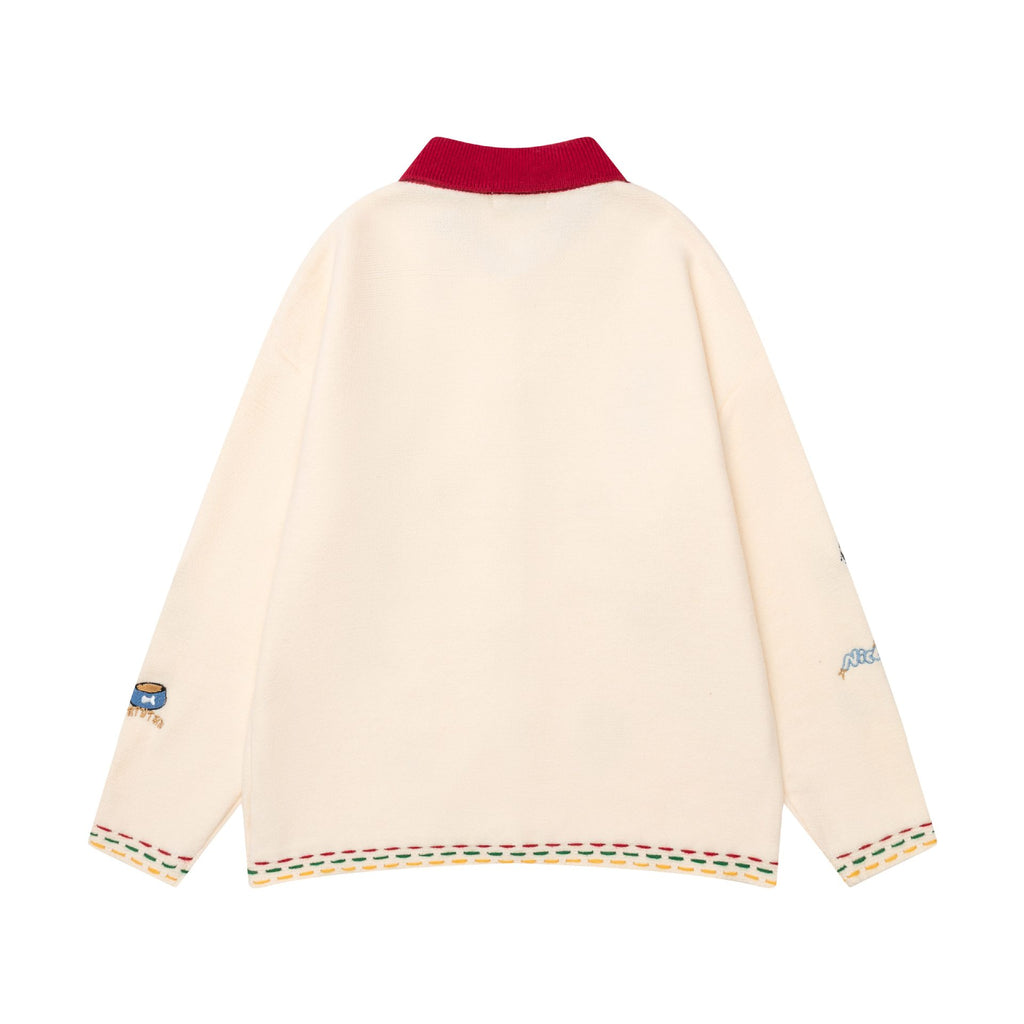 Dog Fun Embroidery Sweater