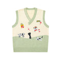 Color blocked edging sweater vest