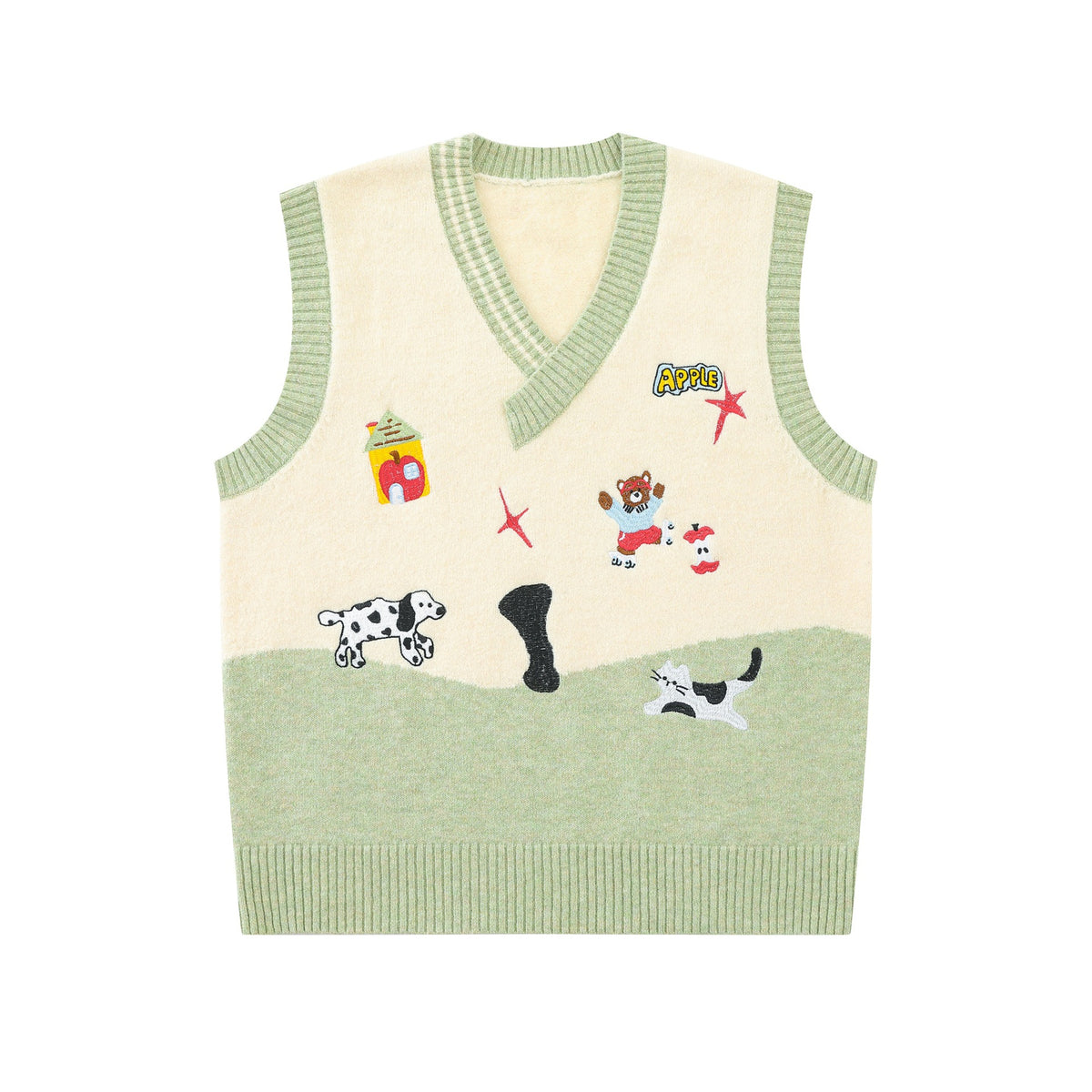 Color blocked edging sweater vest