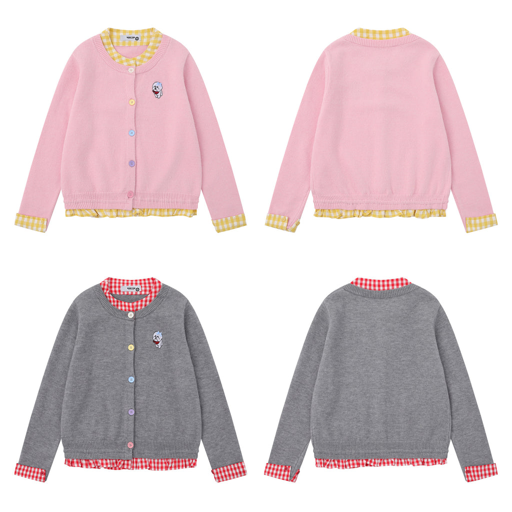 Little dog embroidered cardigan jacket