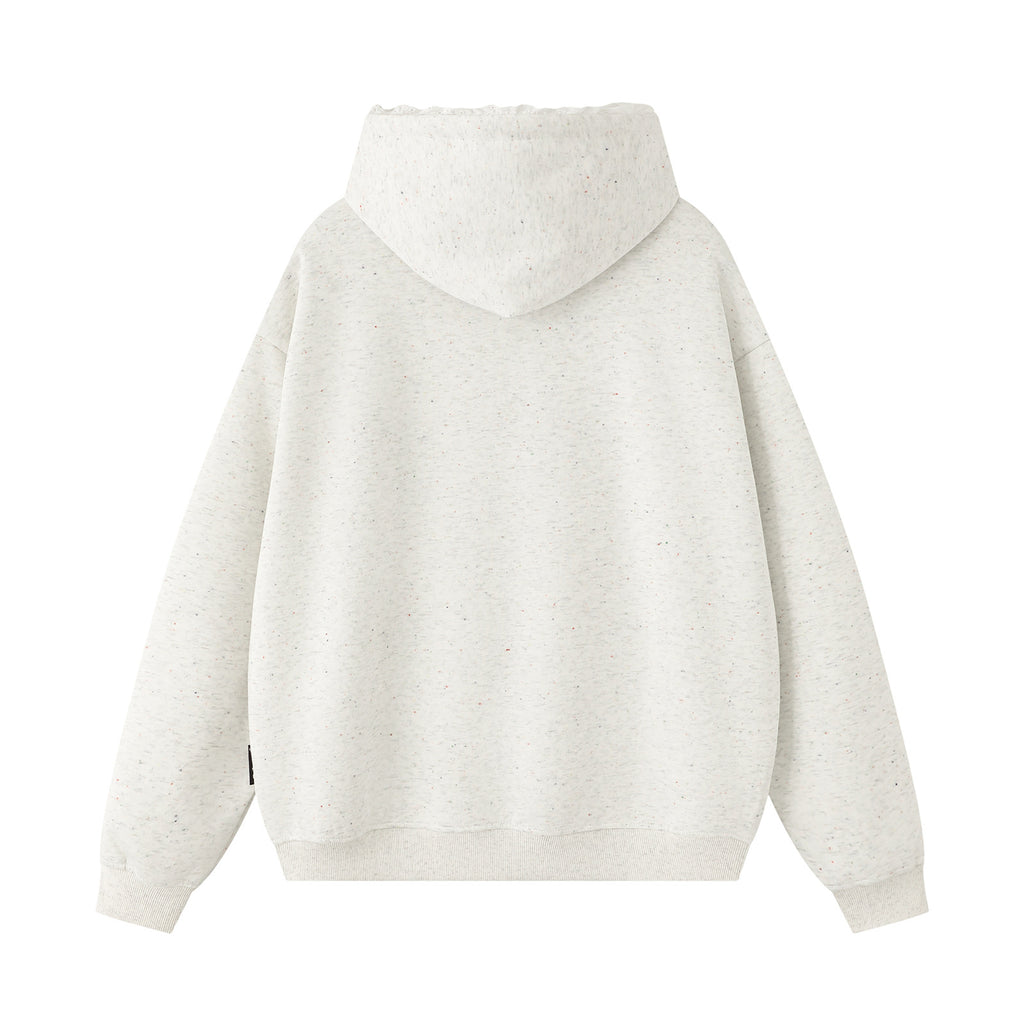 Cute Dog Embroidery Hoodie Open Front Sweatshirt Men