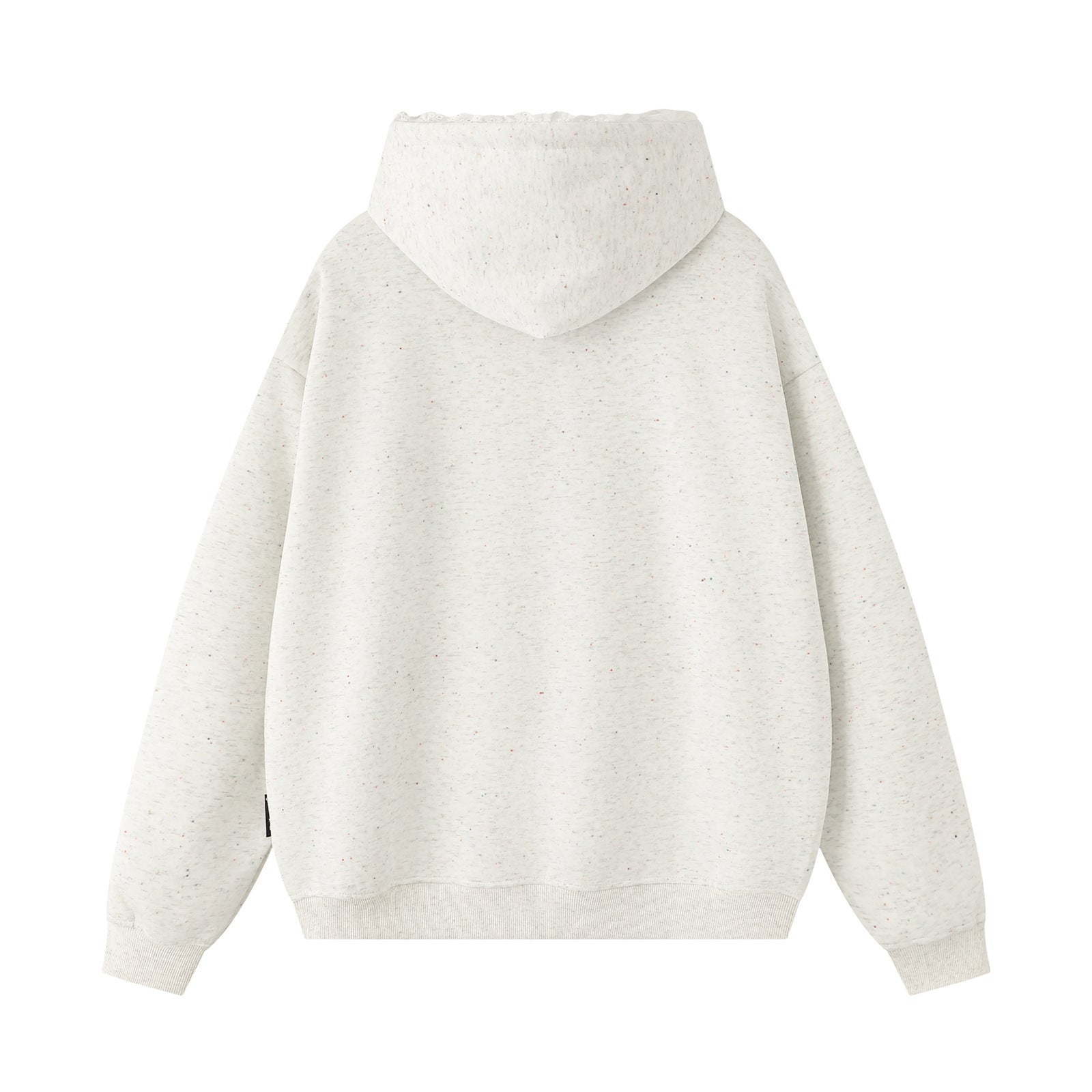 Cute Dog Embroidery Hoodie Open Front Sweatshirt Men